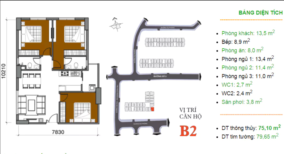 Mặt bằng Căn B2