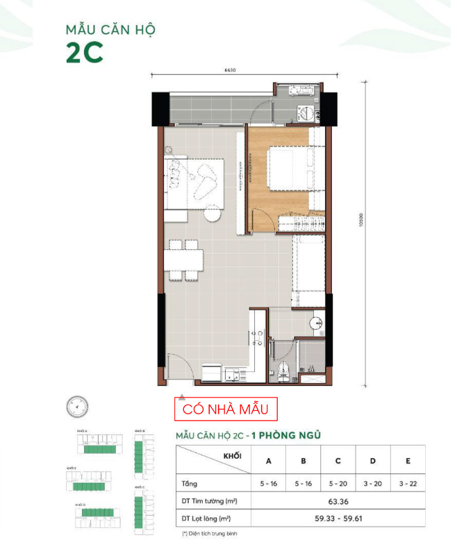 Mặt bằng Căn hộ 2C