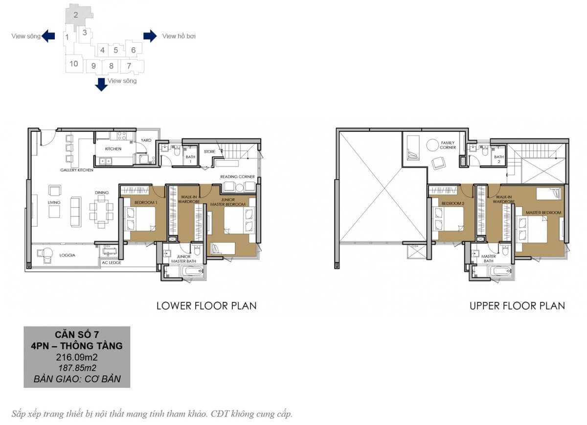 Mặt bằng Duplex số 7