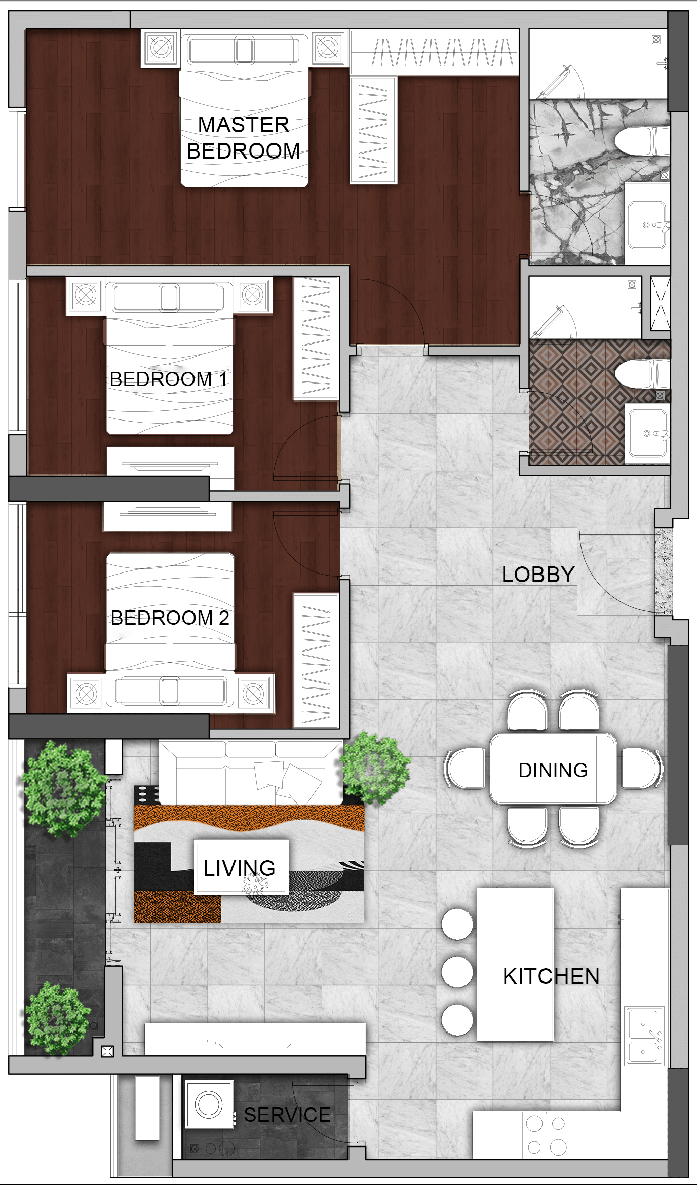 Mặt bằng 3BR-C