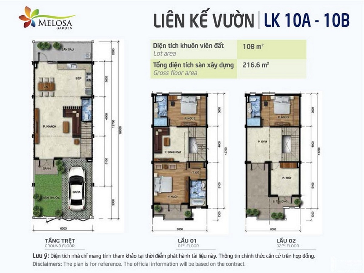 Mặt bằng biệt thự dự án Melosa Garden