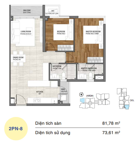 Mặt bằng 2PN loại 8
