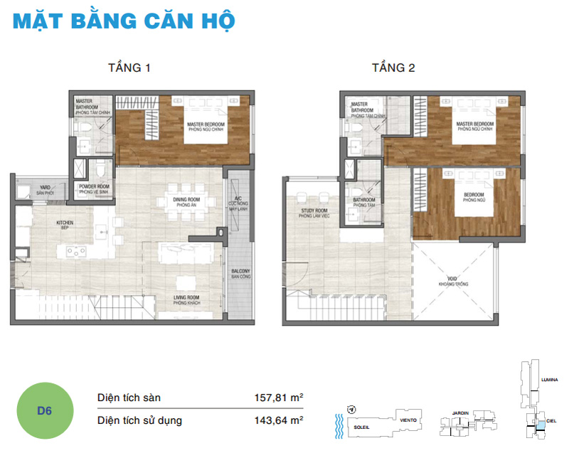 Mặt bằng Duplex loại 6