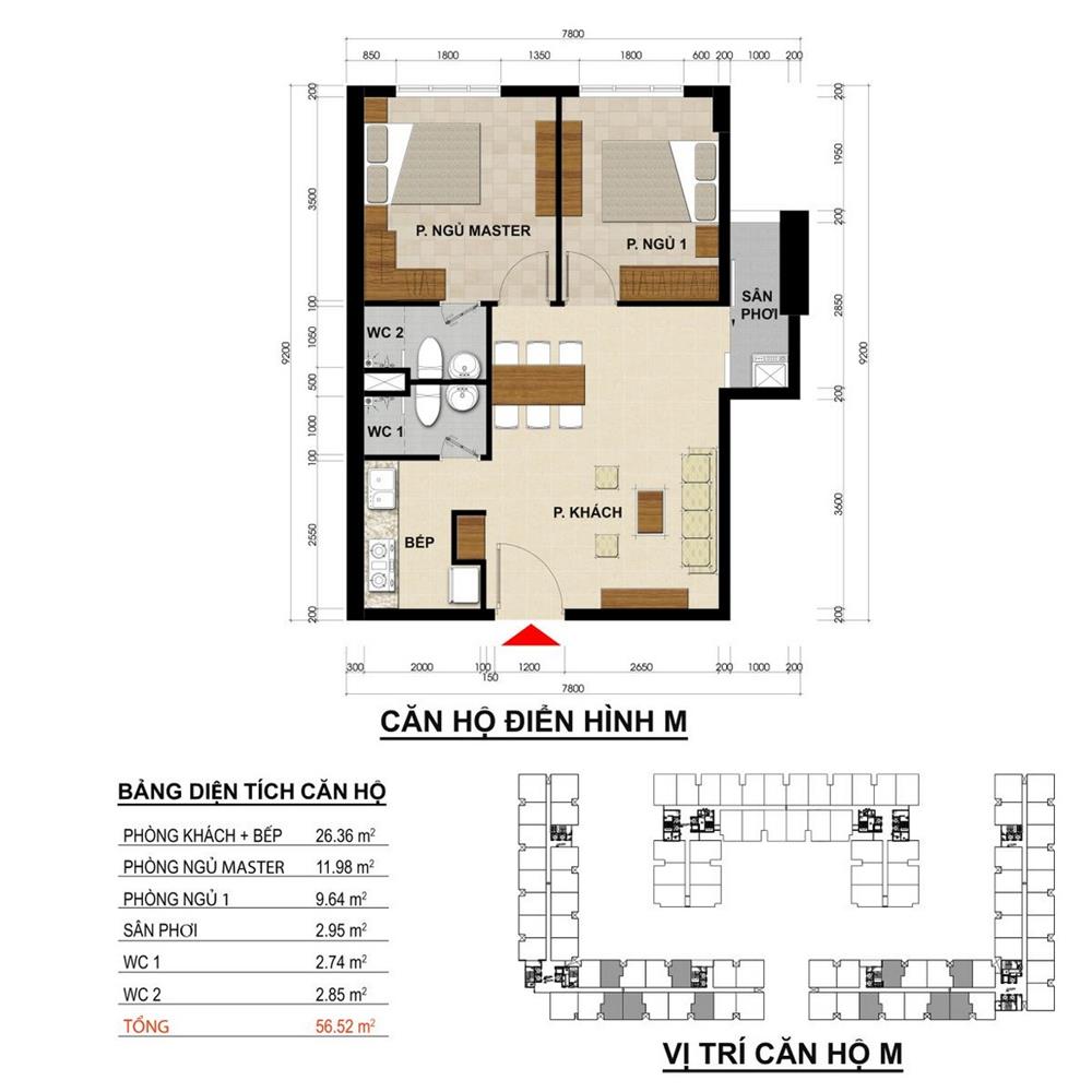 Mặt bằng Căn hộ M