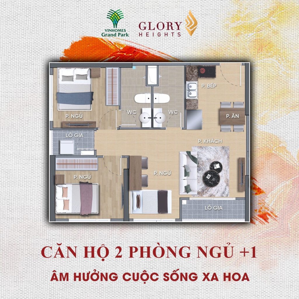 Mặt bằng Căn 2PN+1