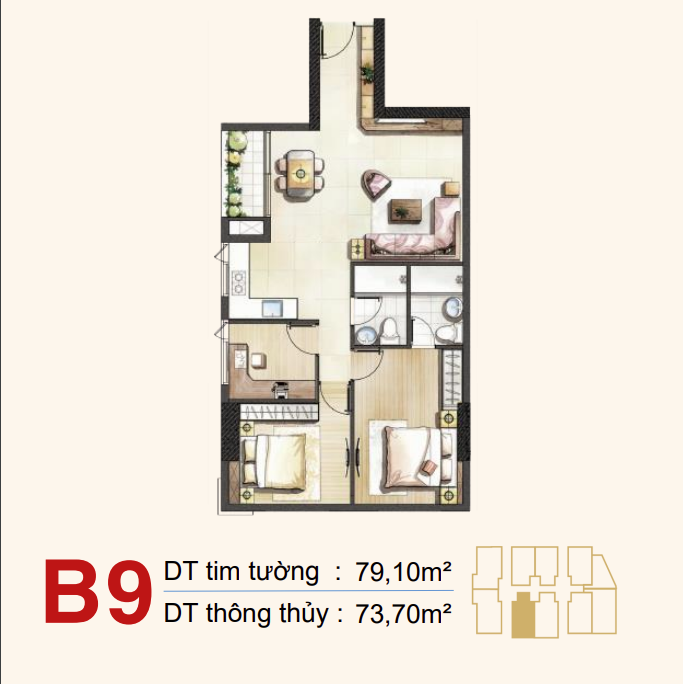 Mặt bằng Căn B9