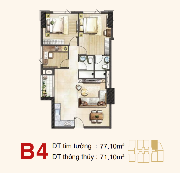 Mặt bằng Căn B4