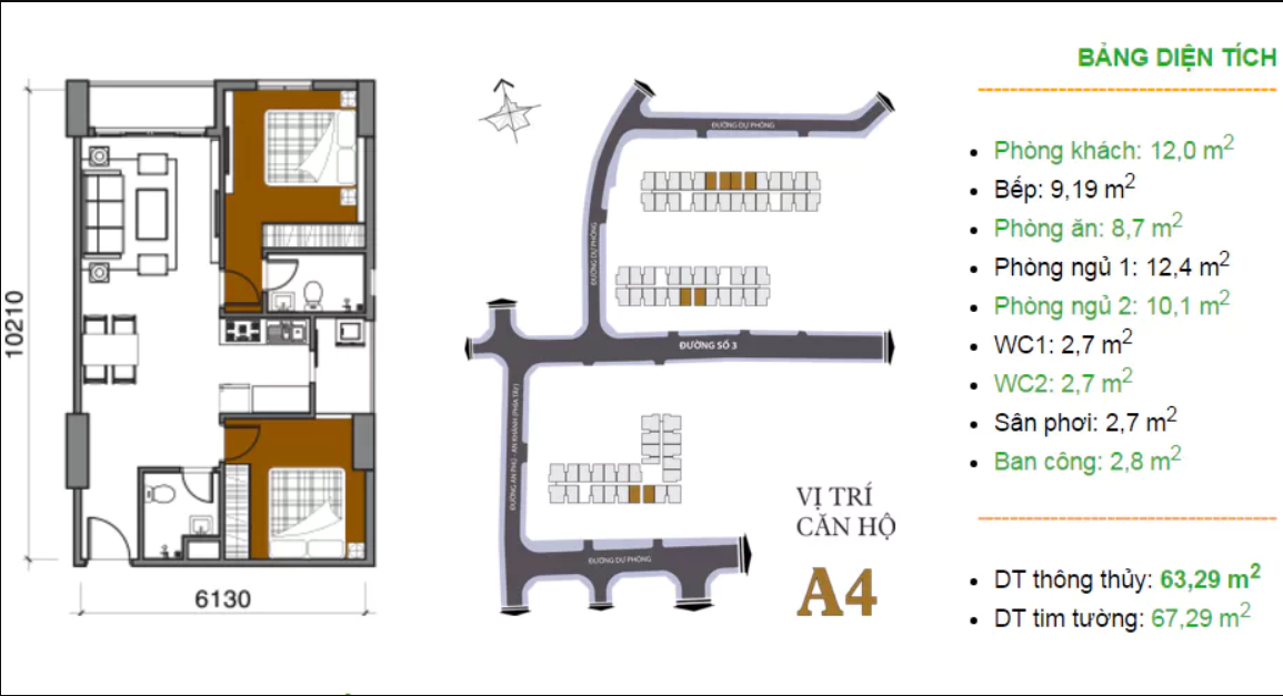 Mặt bằng Căn A4 (Block 1)