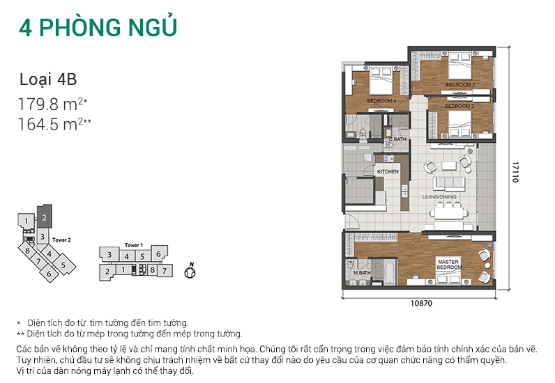 Mặt bằng Căn 4PN