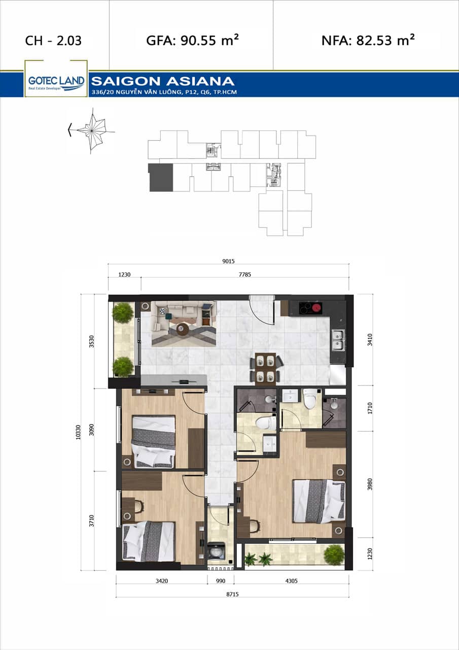 Mặt bằng CH-2.03