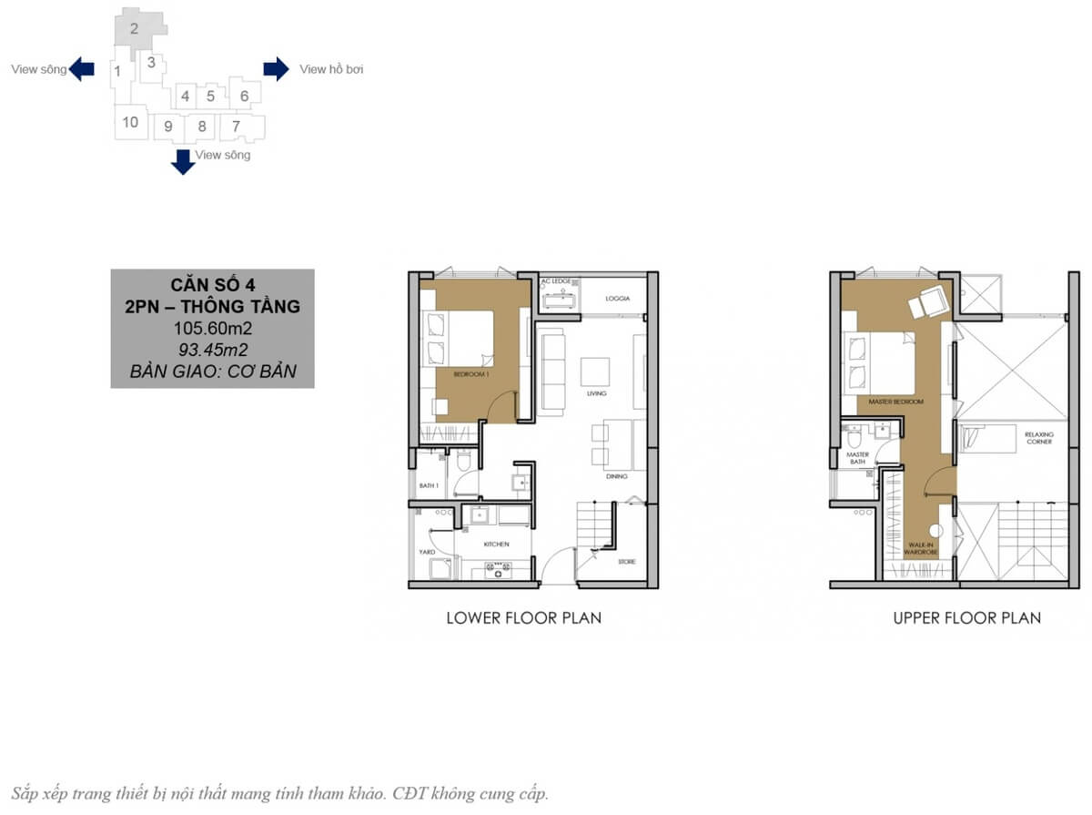 Mặt bằng Duplex số 4
