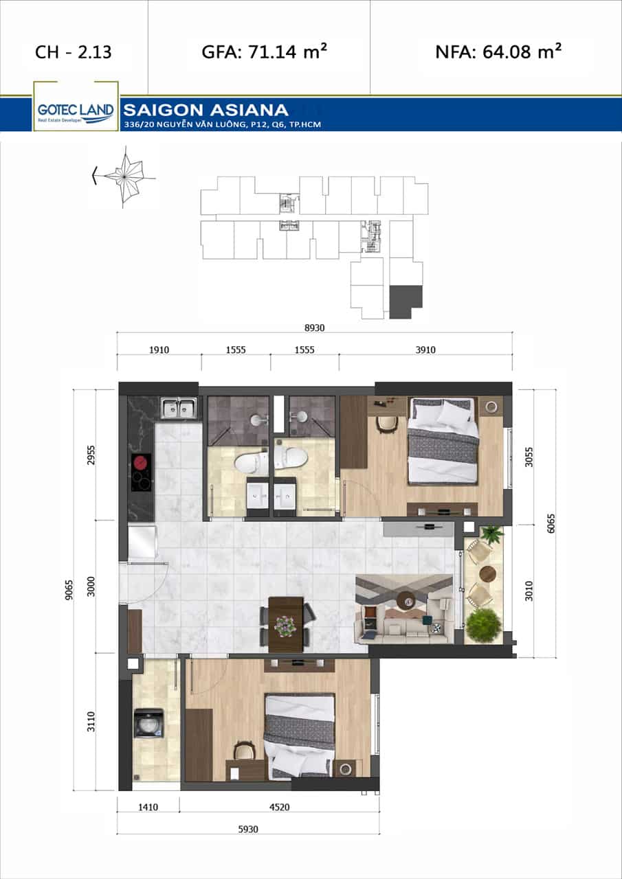 Mặt bằng CH-2.13