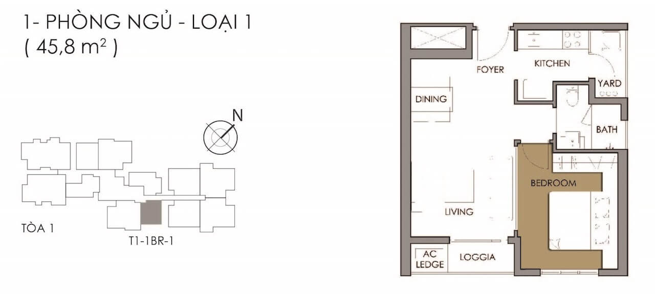 Mặt bằng 1PN loại 1