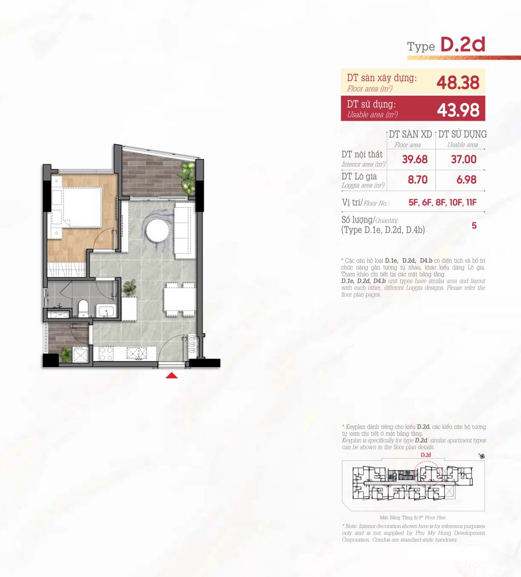 Mặt bằng Căn D.2d
