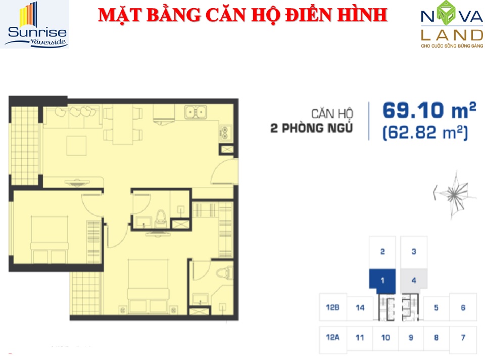 Mặt bằng Căn 2PN (Block G5)