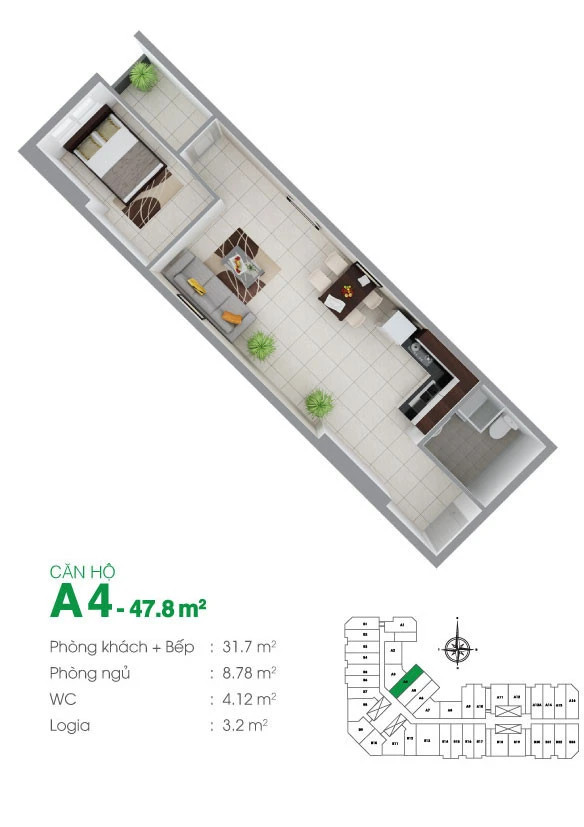 Mặt bằng Căn A4
