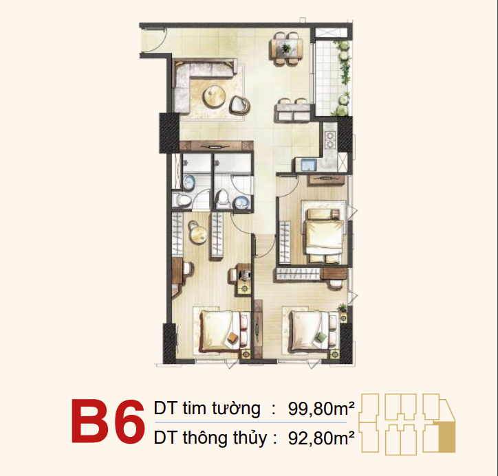 Mặt bằng Căn B6