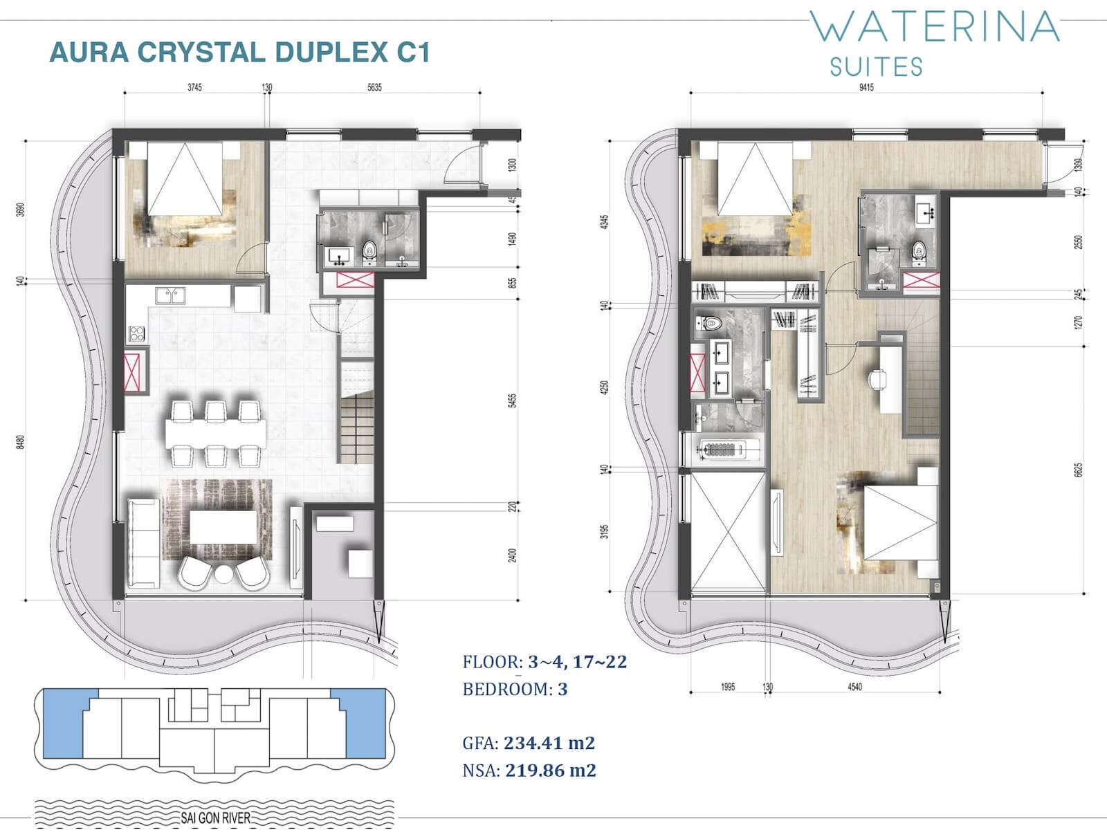Mặt bằng Aura Crystal Duplex C1