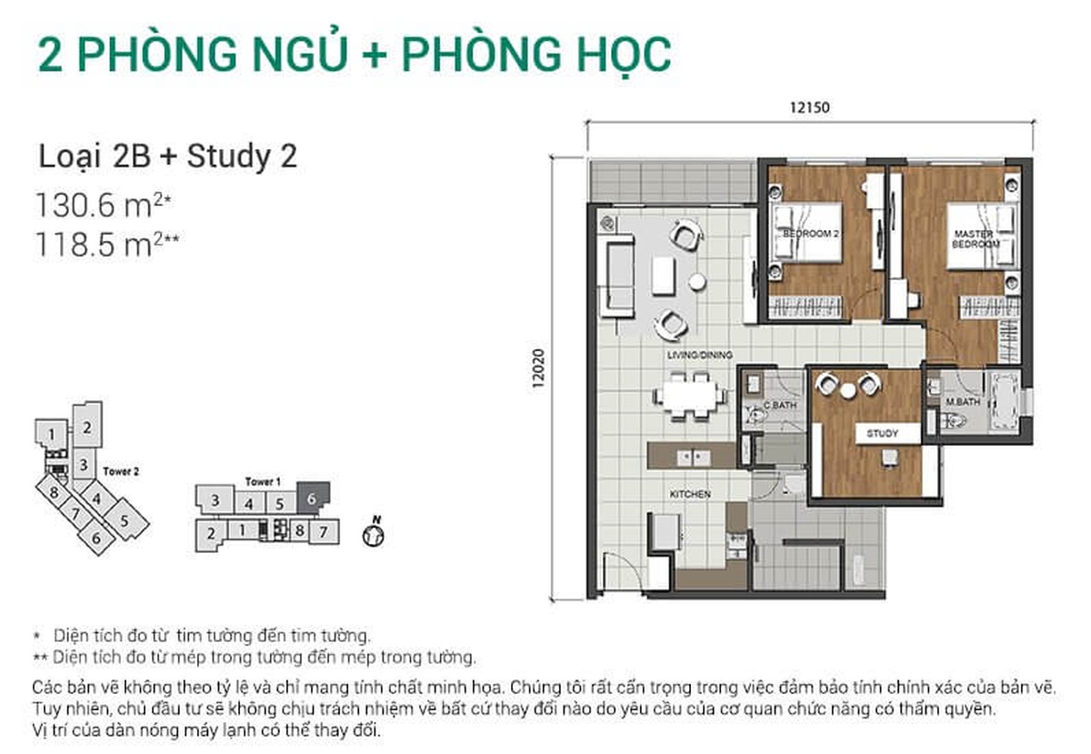Mặt bằng Căn 2PN+1