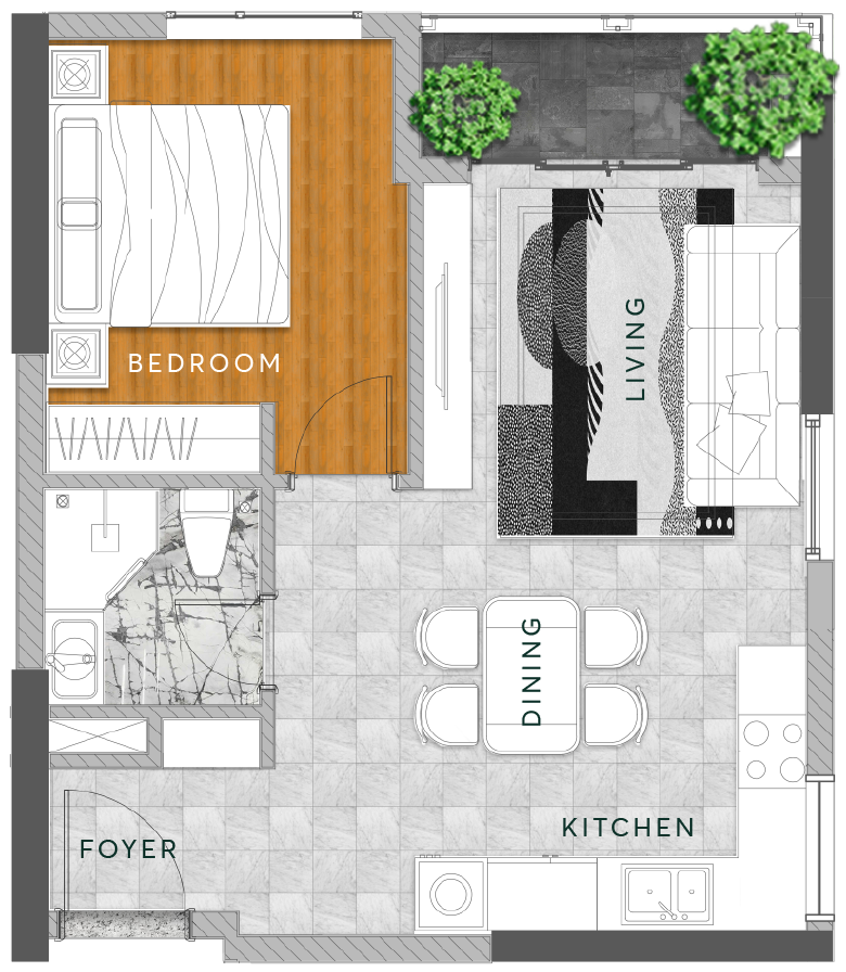 Mặt bằng 1BR-B