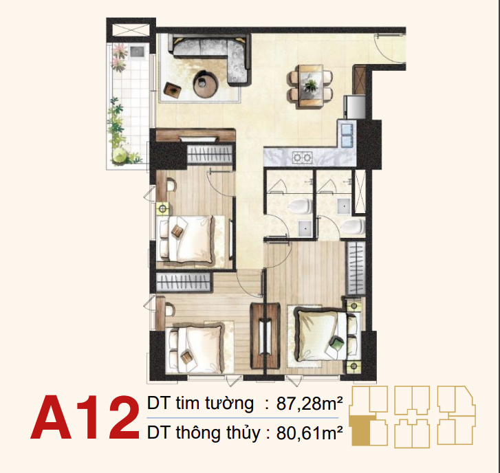 Mặt bằng Căn A12