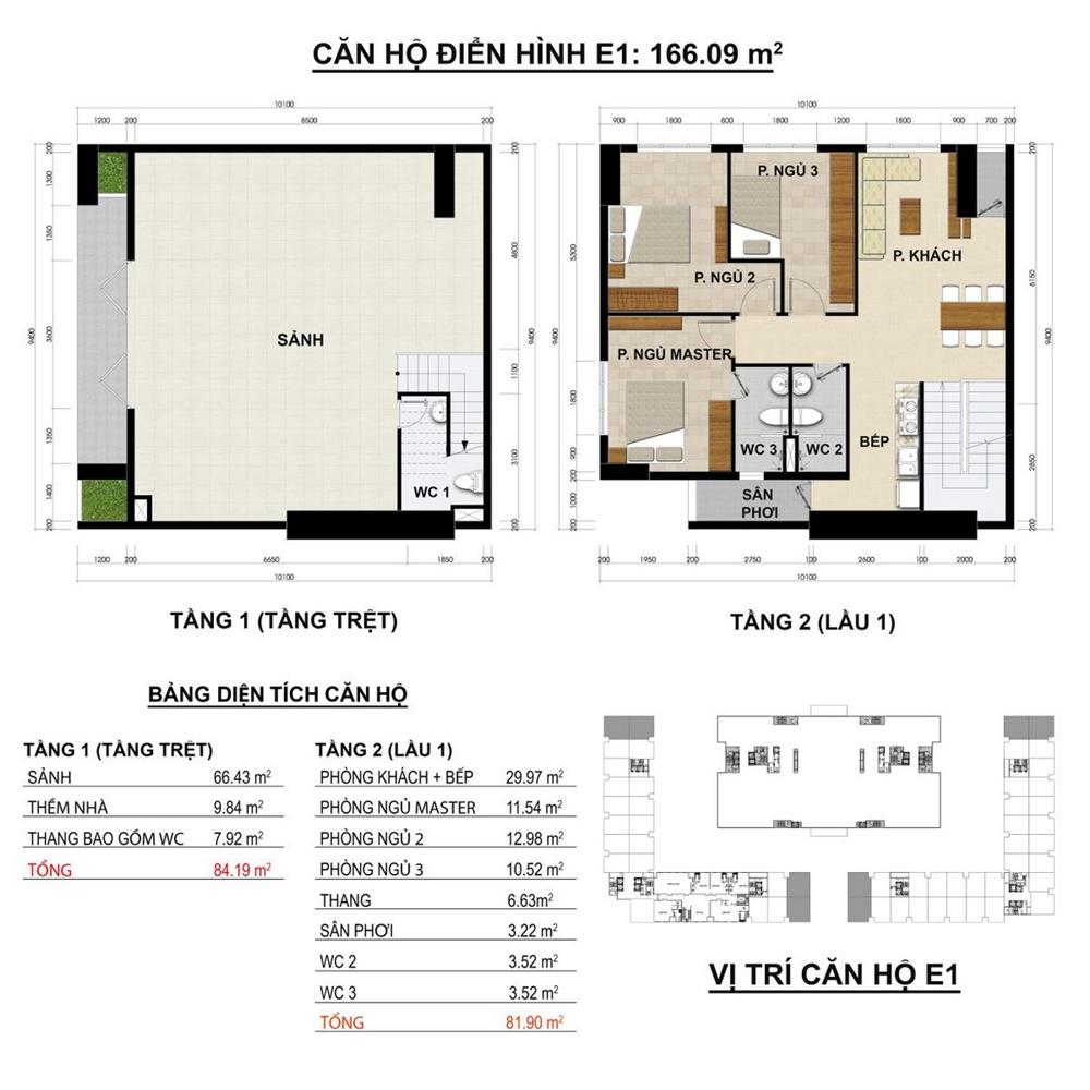 Mặt bằng Căn hộ E1