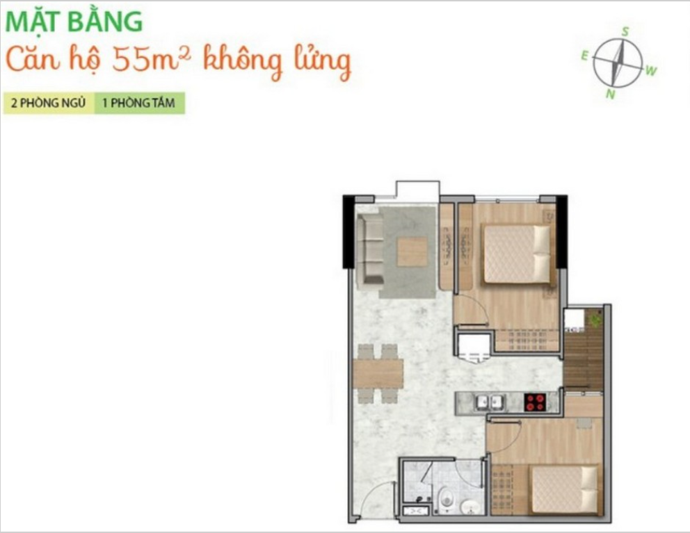 Mặt bằng Căn 2PN