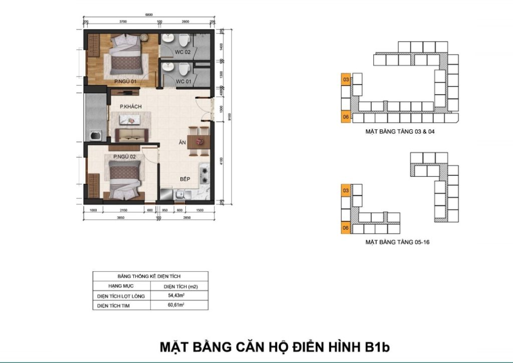 Mặt bằng B1b