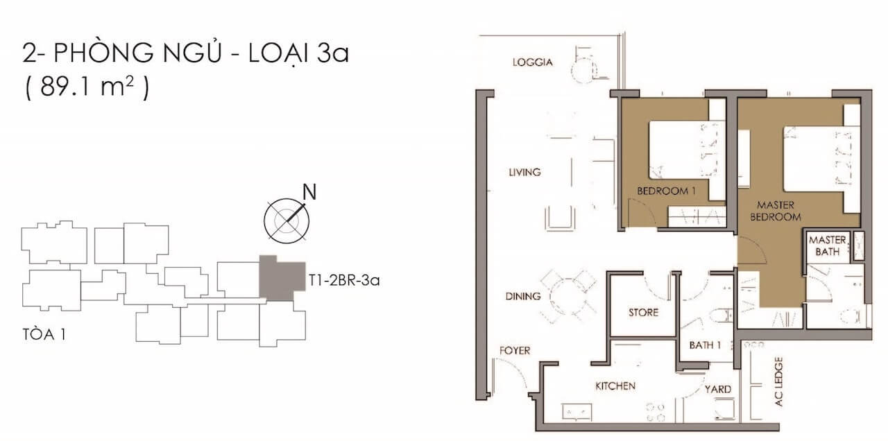 Mặt bằng 2PN loại 3A