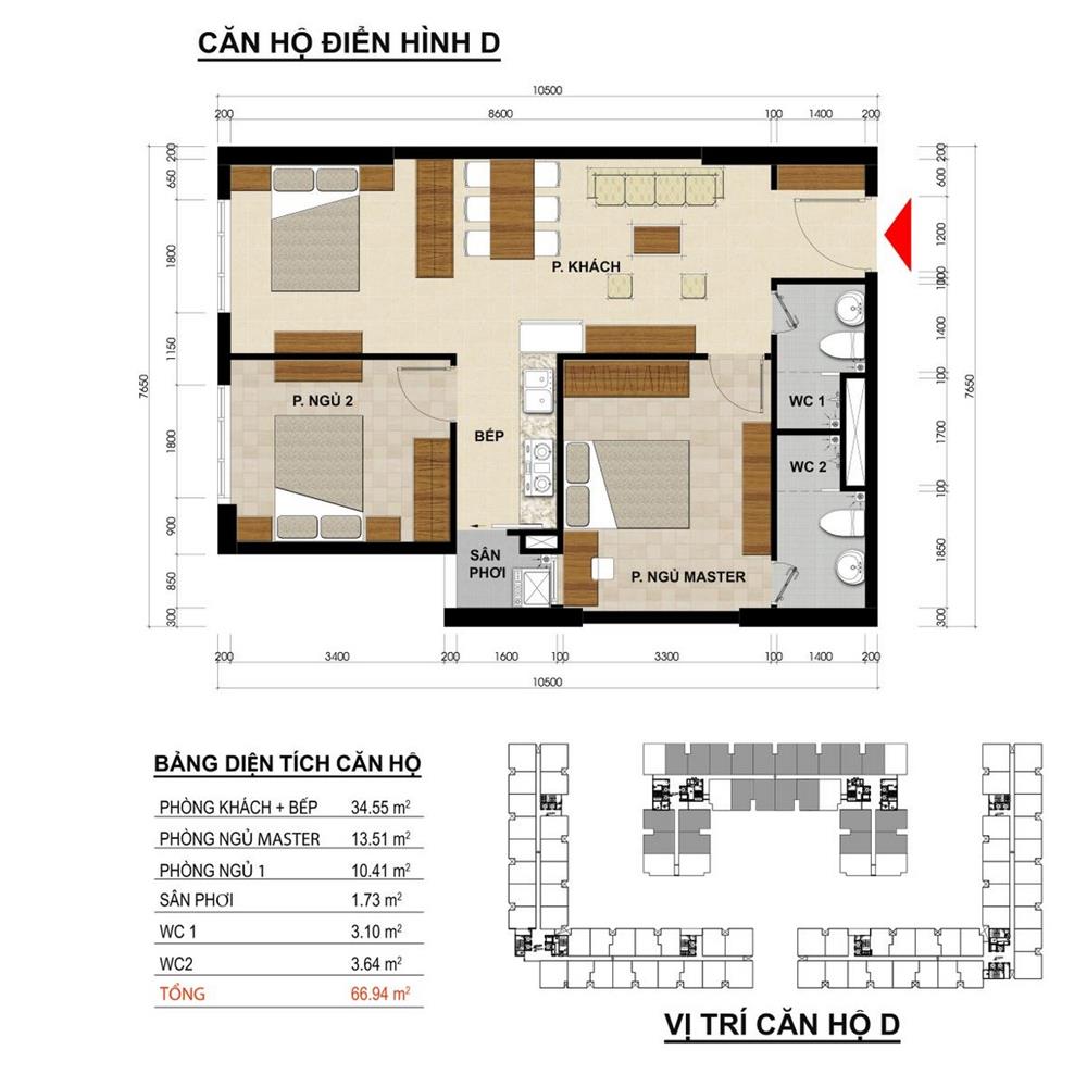 Mặt bằng Căn hộ D