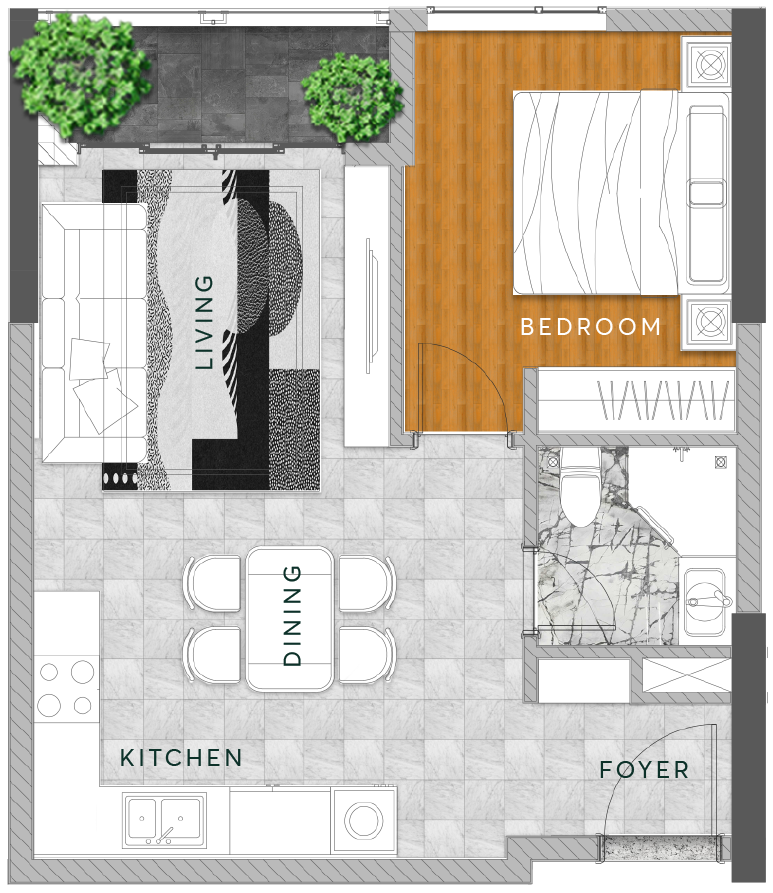 Mặt bằng 1BR-A
