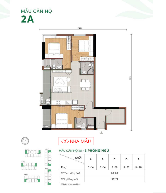 Mặt bằng Căn hộ 2A