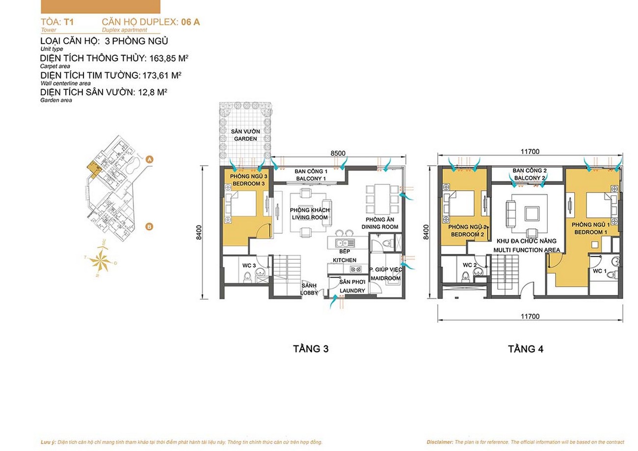 Mặt bằng Căn 06 A (Block T1)
