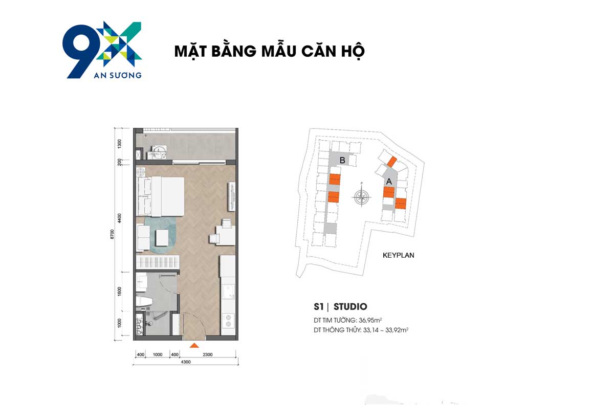 Mặt bằng Căn loại S1