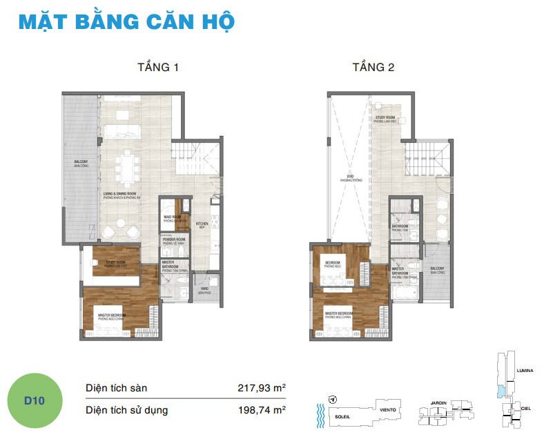 Mặt bằng Duplex loại 10