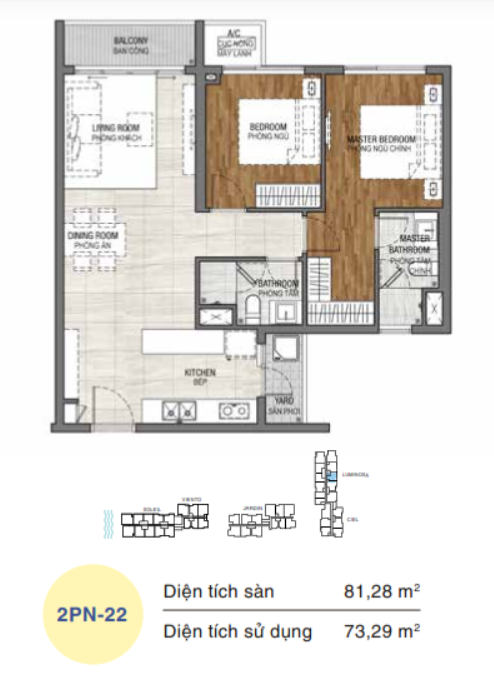 Mặt bằng 2PN loại 22