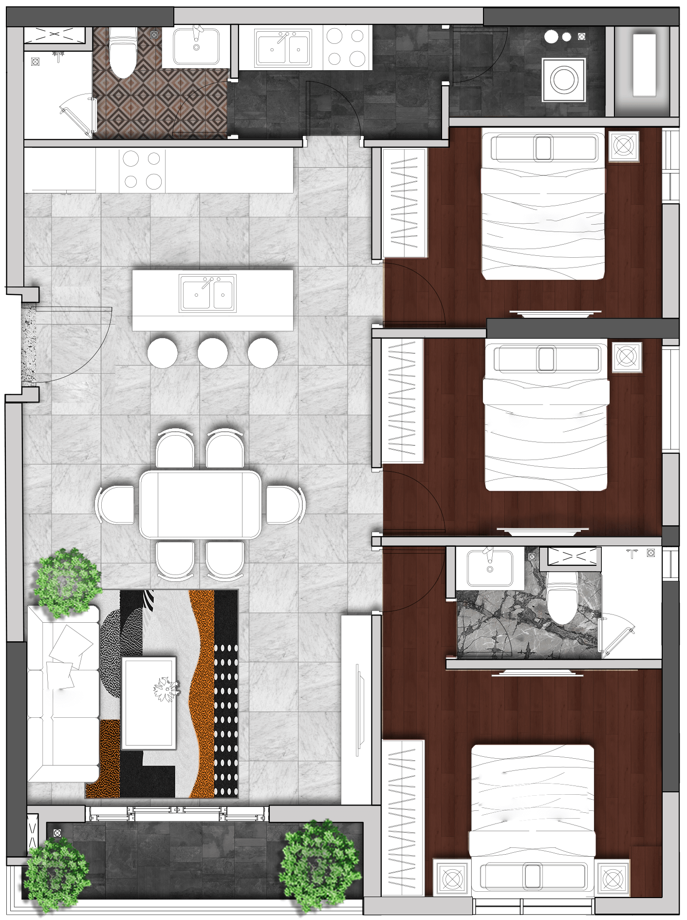 Mặt bằng 3BR-A1