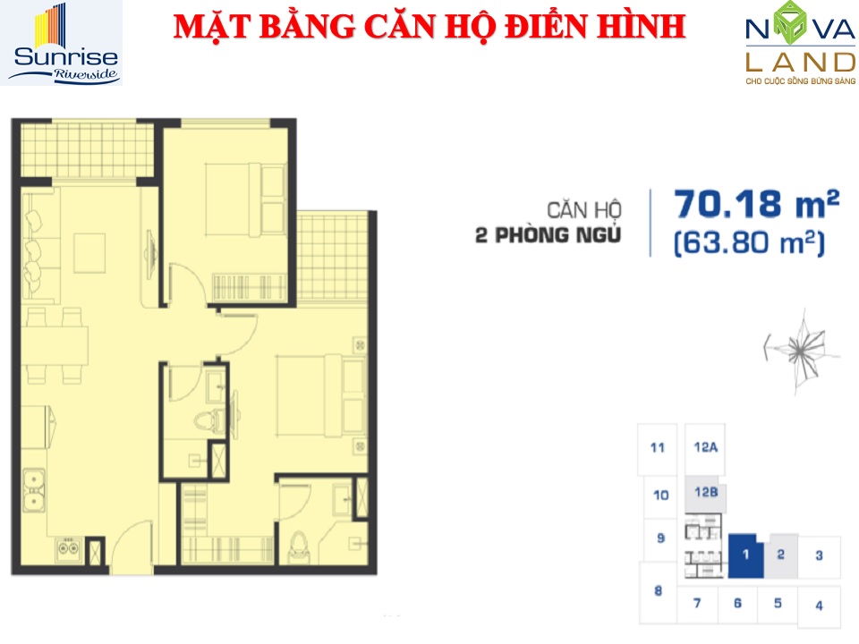 Mặt bằng Căn 2PN (Block G4)