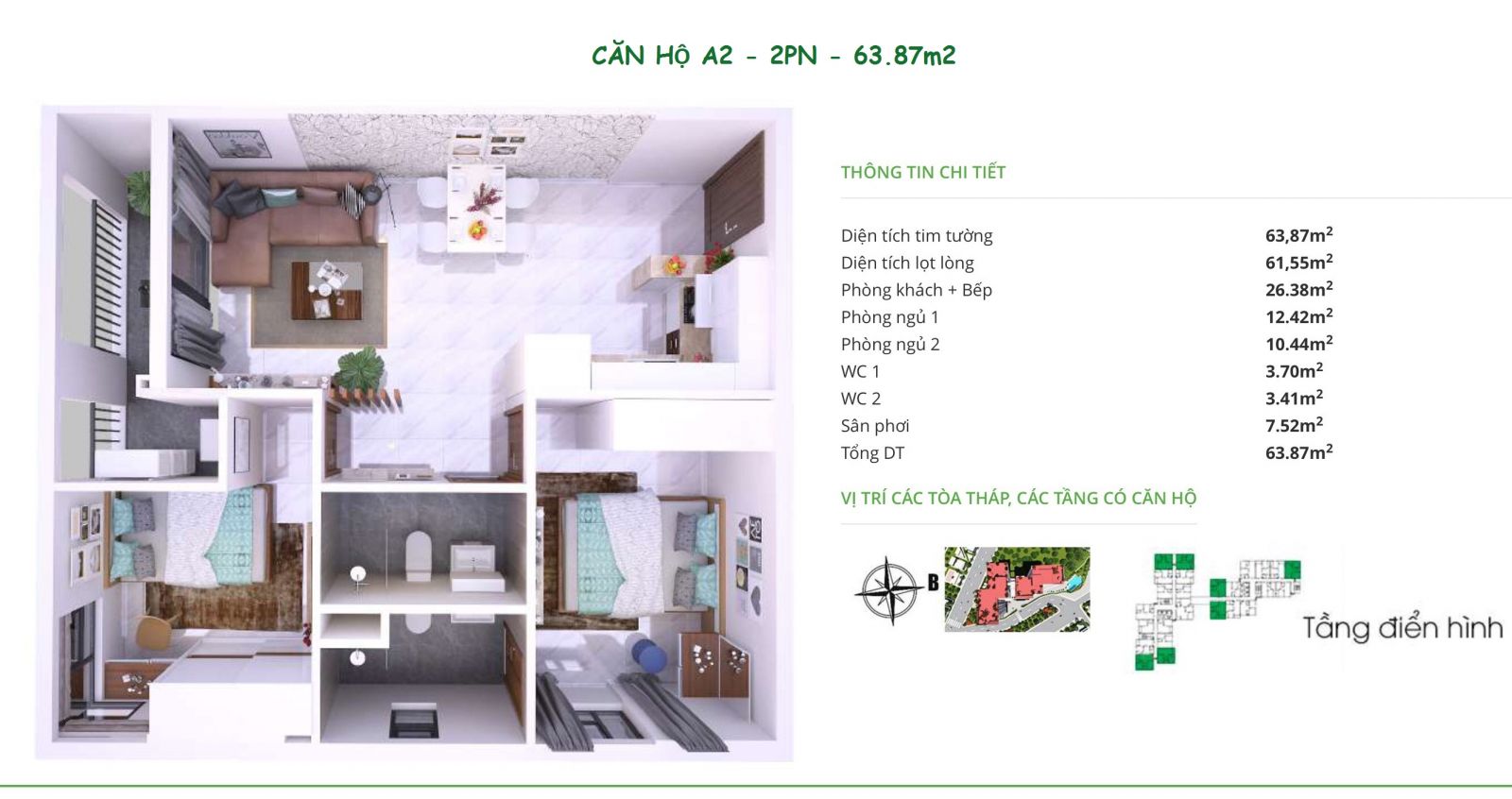 Mặt bằng Căn hộ A2