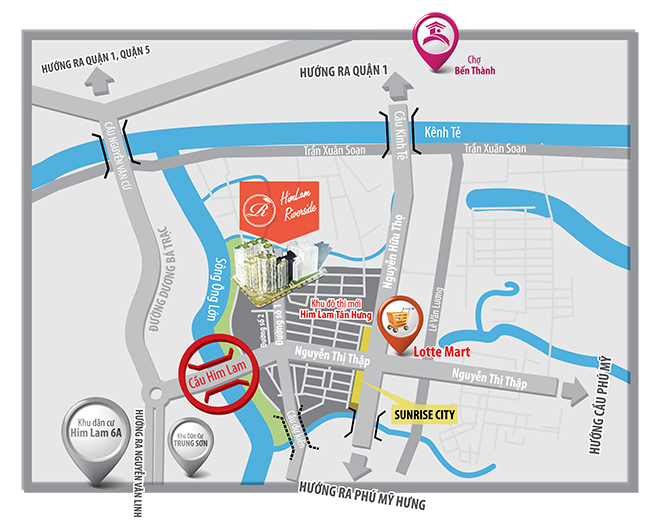 Vị trí dự án Him Lam Riverside