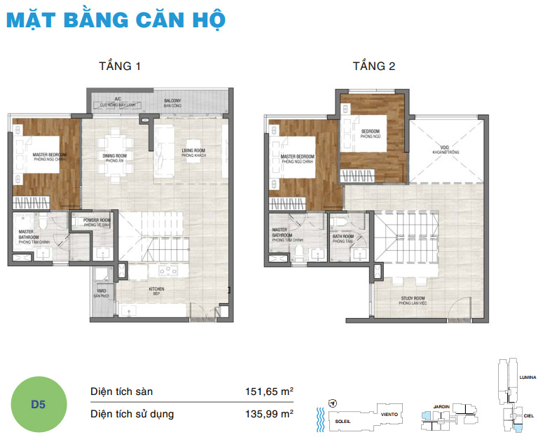 Mặt bằng Duplex loại 5