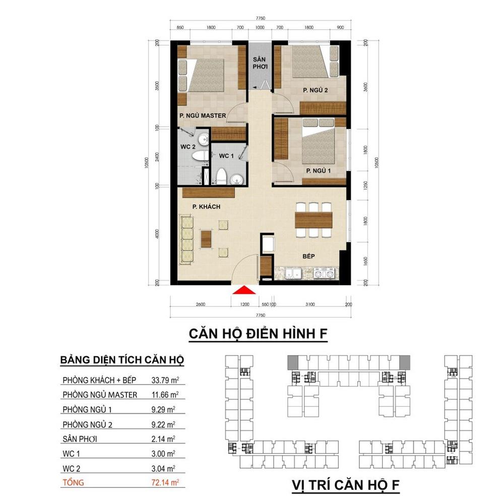 Mặt bằng Căn hộ F