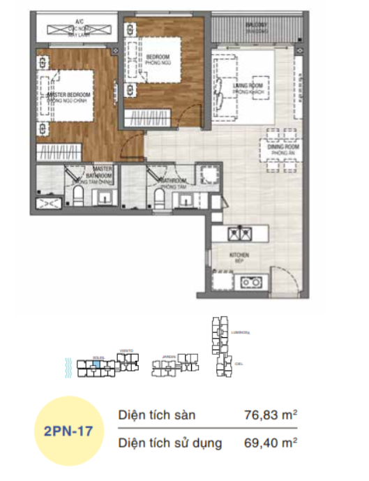 Mặt bằng 2PN loại 17