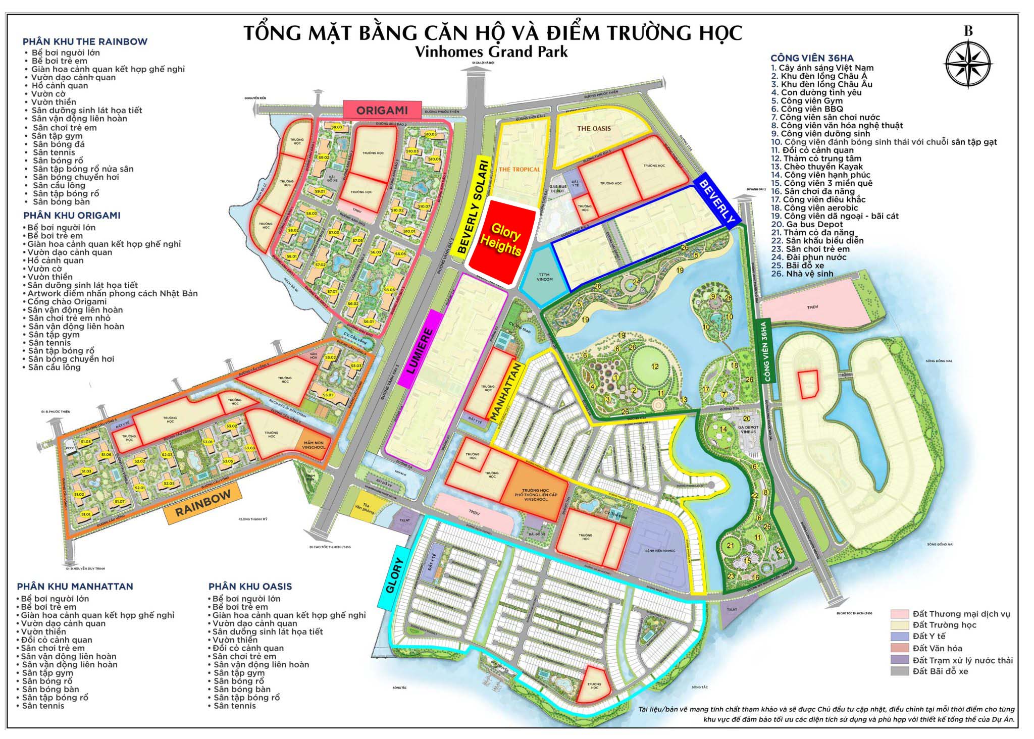 Vị trí dự án Glory Heights trong Vinhomes Grand Park
