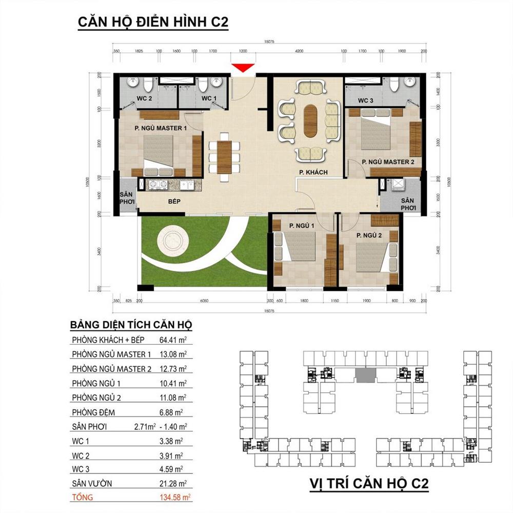 Mặt bằng Căn C2
