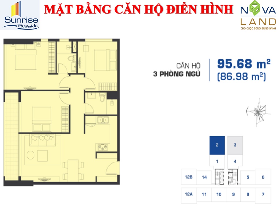 Mặt bằng Căn 3PN