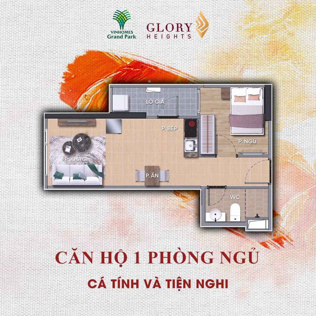 Mặt bằng Căn 1PN