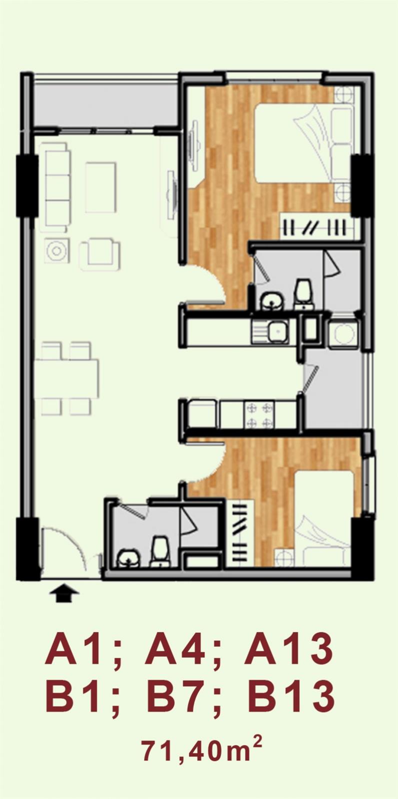 Mặt bằng Căn B1