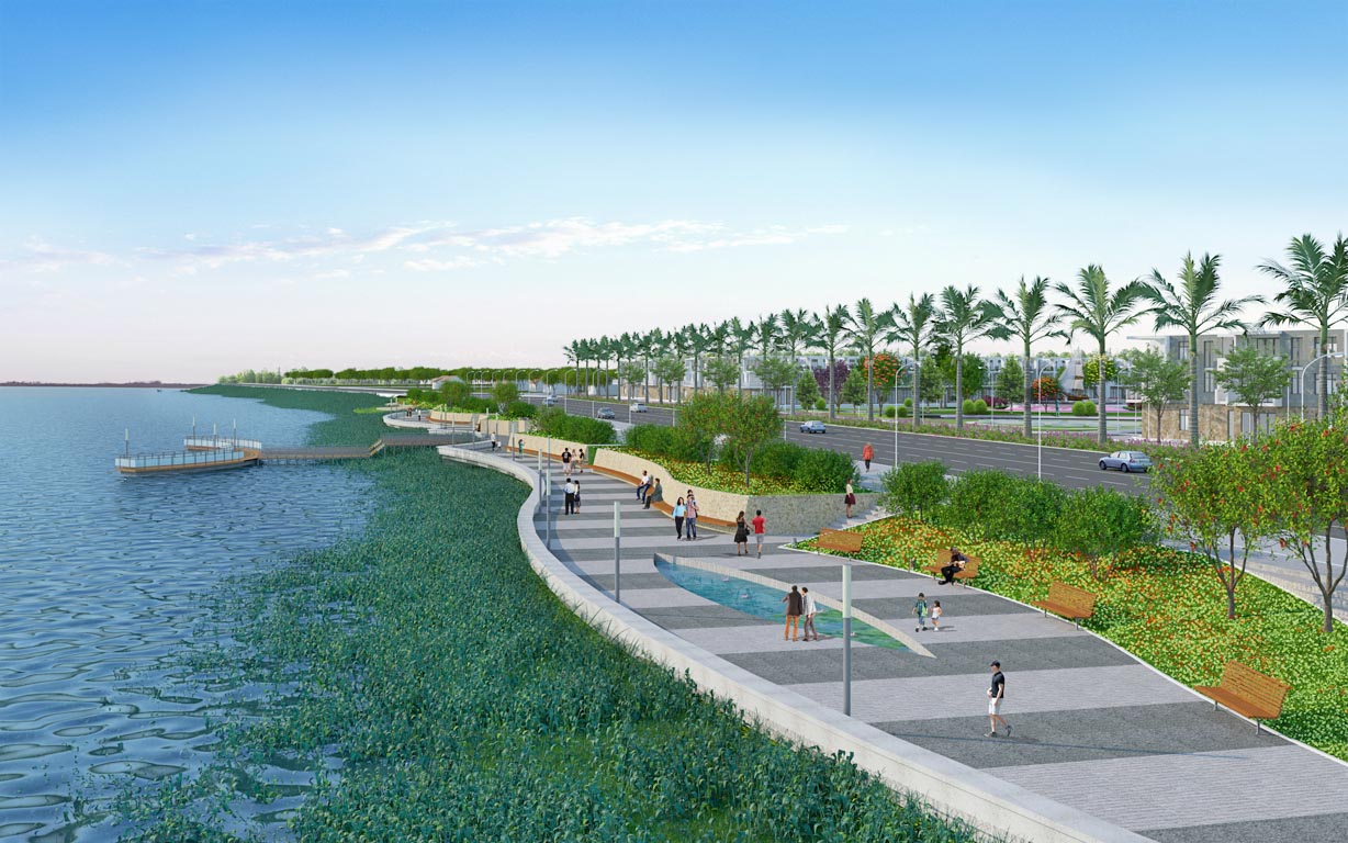 Đường dạo ven sông tại Hiệp Phước Harbour View