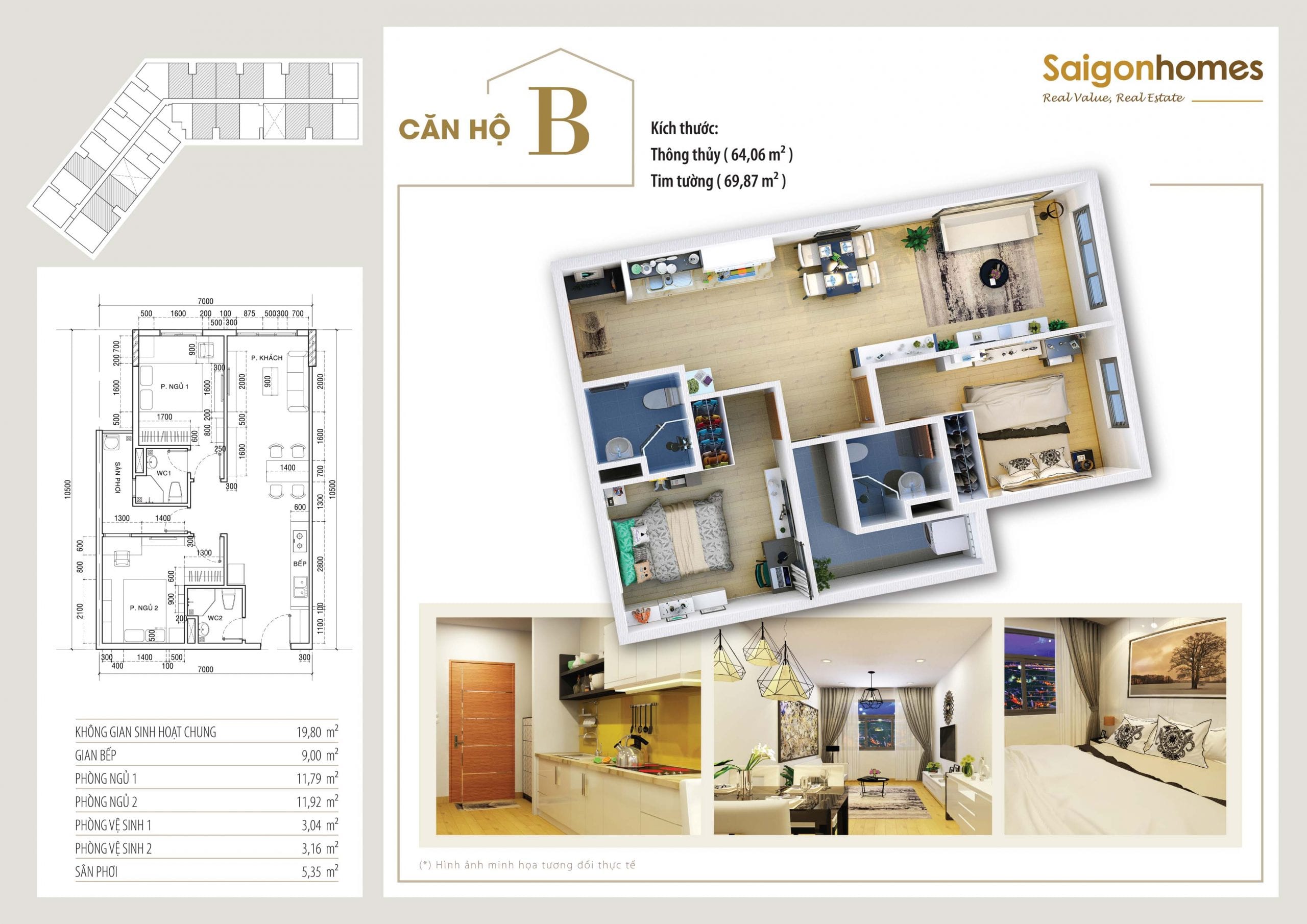 Mặt bằng Căn hộ B